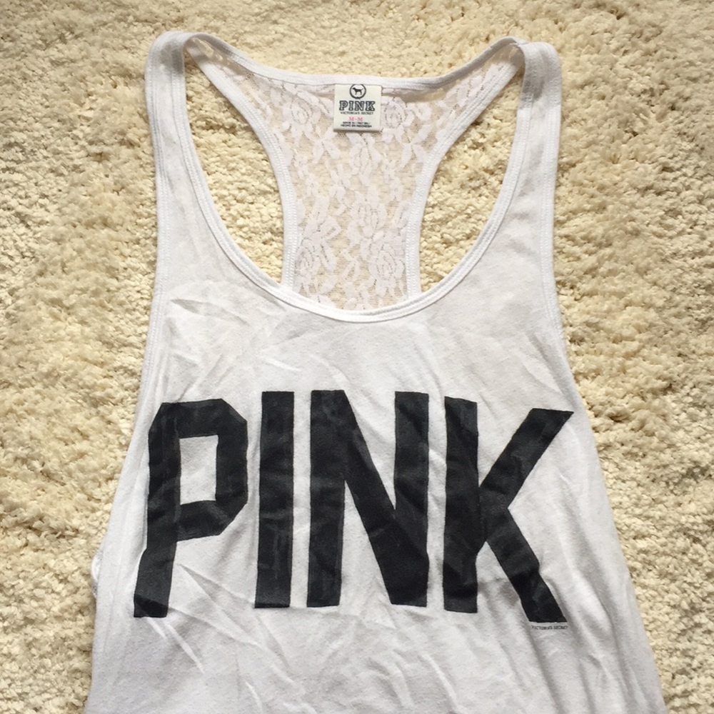 VS Pink white tank top
